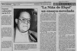 "La niña de Elqui" un ensayo novelado  [artículo] Luis E. Aguilera.