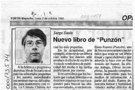 Nuevo libro de "Punzón"  [artículo] Jorge Sasía.