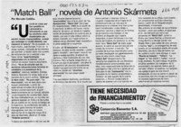 "Match Ball", novela de Antonio Skármeta  [artículo] Marcelo Coddou.