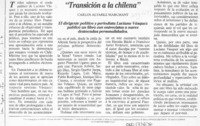 "Transición a la chilena"  [artículo] Carlos Alvarez Marchant.