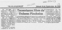 Presentaron libro de Dolores Pincheira  [artículo].