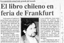 El Libro chileno en feria de Frankfurt  [artículo].