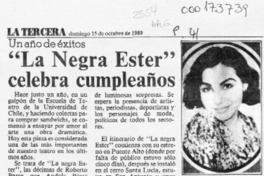 "La Negra Ester" celebra cumpleaños  [artículo].