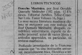Derecho masónico  [artículo] Osvaldo Torres-Ahumada.