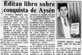 Editan libro sobre conquista de Aysén  [artículo] Patricia Salinas.