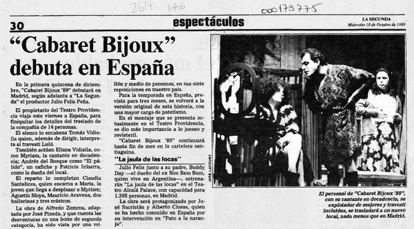 "Cabaret Bijoux" debuta en España