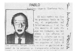 Pablo  [artículo] Eduardo Ildefonso Ruiz.