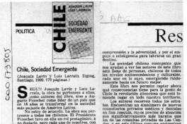 Chile, sociedad emergente  [artículo] Gerardo Jofré.