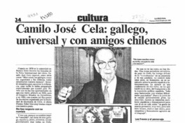 Camilo José Cela, gallego, universal y con amigos chilenos  [artículo] Víctor Manuel Muñoz.