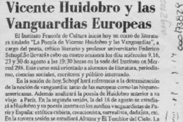 Vicente Huidobro y las vanguardias europeas  [artículo].