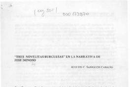"Tres novelitas burguesas" en la narrativa de José Donoso  [artículo] Augusto C. Sarrocchi Carreño.
