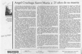 Angel Cruchaga Santa María a 25 años de su muerte  [artículo] Fernando de la Lastra Bernales.