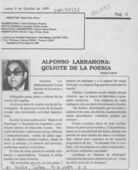 Alfonso Larrahona, quijote de la poesía  [artículo] Matías Rafide.