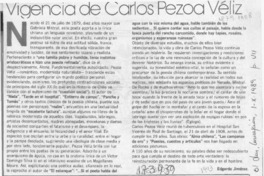 Vigencia de Carlos Pezoa Véliz  [artículo] Edgardo Jiménez.