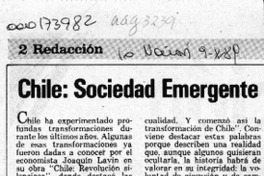 Chile, sociedad emergente  [artículo].
