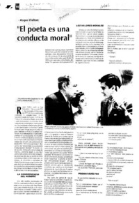 "El poeta es una conducta moral"  [artículo] María Micaela Tobar.