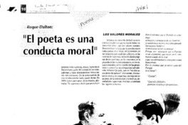 "El poeta es una conducta moral"  [artículo] María Micaela Tobar.