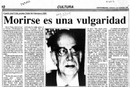 Morirse es una vulgaridad  [artículo] Oscar Vega.