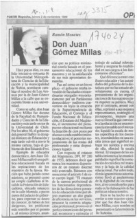 Don Juan Gómez Millas  [artículo] Ramón Meneses.