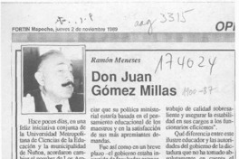 Don Juan Gómez Millas  [artículo] Ramón Meneses.