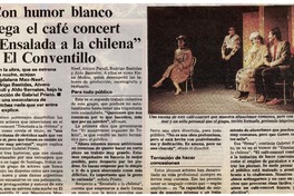 Con humor blanco llega el café concert "Ensalada a la chilena" a El Conventillo