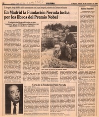 En Madrid la Fundación Neruda lucha por los libros del Premio Nobel
