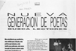Nueva generación de poetas  [artículo] M. Teresa Villafrade.
