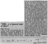 "1988 -- y el general bajó al llano"  [artículo] Humberto Petridis Gallardo.