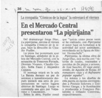En el Mercado Central presentaron "La Pipirijaina"  [artículo].