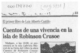 Cuentos de una vivencia en la isla de Róbinson Crusoe  [artículo].