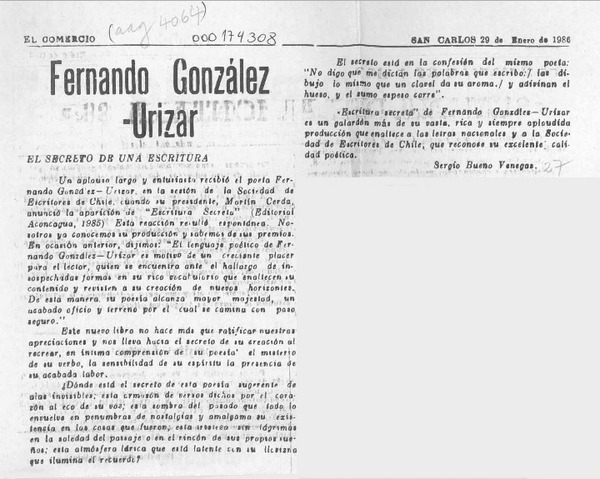 Fernando González-Urízar  [artículo] Sergio Bueno Venegas.