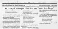 "Rumia y llanto por Hernán del Solar Aspillaga"  [artículo] Héctor González Valenzuela.