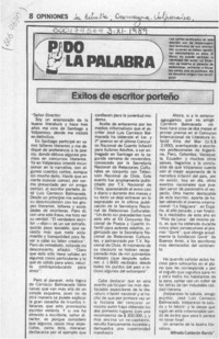 Exitos de escritor porteño  [artículo] Alfredo Calderón Barría.