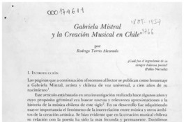 Gabriela Mistral y la creación musical en Chile