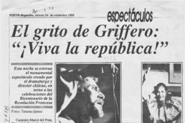 El Grito de Griffero, "Viva la república!"  [artículo].