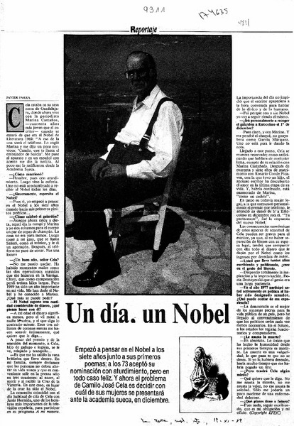 Un día, un Nobel  [artículo] Javier Parra.