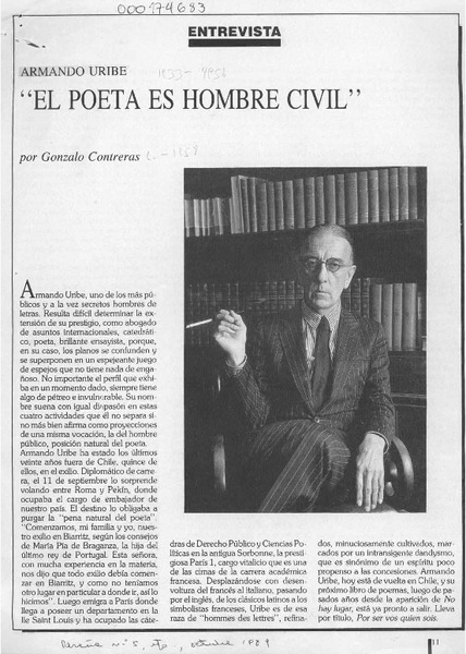 "El poeta es hombre civil"