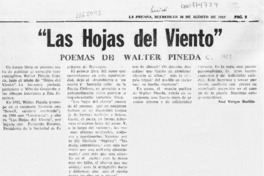"Las hojas del viento"  [artículo] José Vargas Badilla.