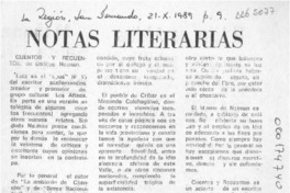 Notas literarias  [artículo] Francisco Mesa Seco.