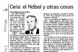 Cela, el Nóbel y otras cosas  [artículo] Guillermo Arrieta Muñoz.