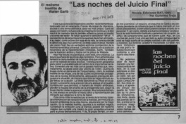 "Las noches del juicio final"  [artículo] Guillermo Trejo.