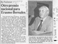 Otro premio nacional para Erasmo Bernales  [artículo] Jorge Zambra.