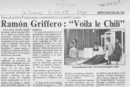 Ramón Griffero, "Voila le Chili"  [artículo].