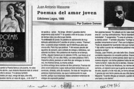 Poemas del amor joven  [artículo] Gustavo Donoso.
