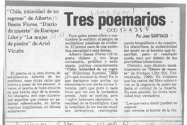Tres poemarios  [artículo] Juan Santiago.