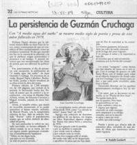 La persistencia de Guzmán Cruchaga  [artículo] Rodolfo Gambetti.