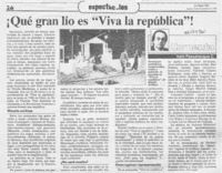 Qué gran lío es "Viva la república"!  [artículo] Italo Passalacqua C.