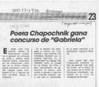 Poeta Chapochnik gana concurso de "Gabriela"  [artículo].