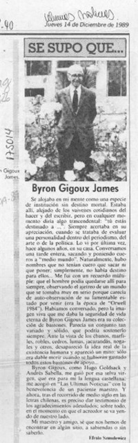 Byron Gigoux James  [artículo] Efraín Szmulewicz.