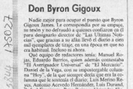 Don Byron Gigoux  [artículo] Mario Cánepa Guzmán.